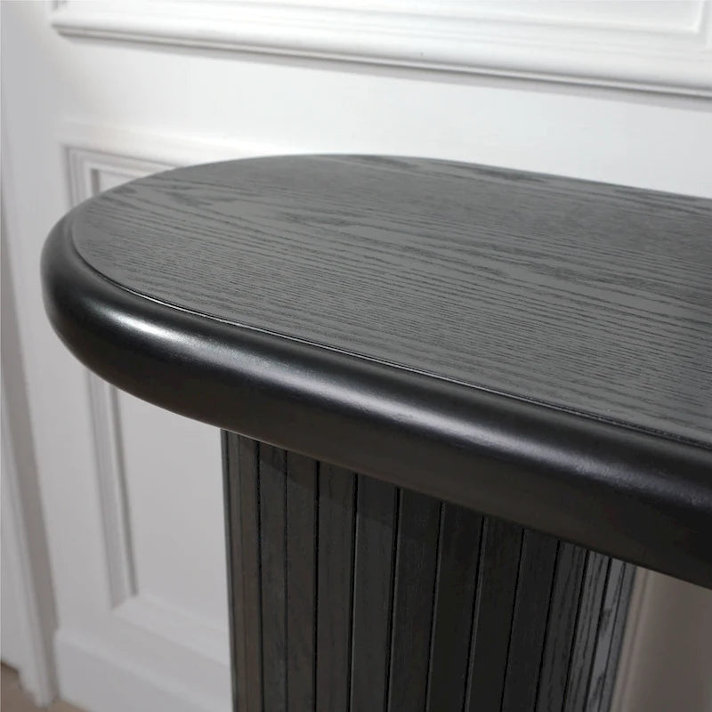 60  Wood Console Table with Ribbed Legs