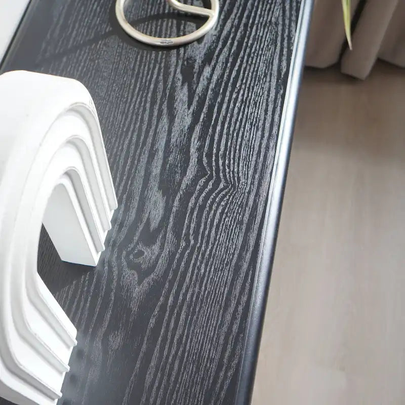 60  Wood Console Table with Ribbed Legs