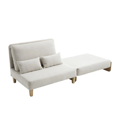 Chenille Upholstered 3-in-1 Convertible Sleeper Foldable Sofa Bed Recliner Chair with 3 Pillows