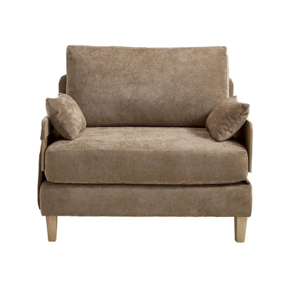 Chenille Upholstered 3-in-1 Convertible Sleeper Foldable Sofa Bed Recliner Chair with 3 Pillows