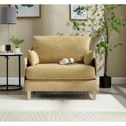 Chenille Upholstered 3-in-1 Convertible Sleeper Foldable Sofa Bed Recliner Chair with 3 Pillows