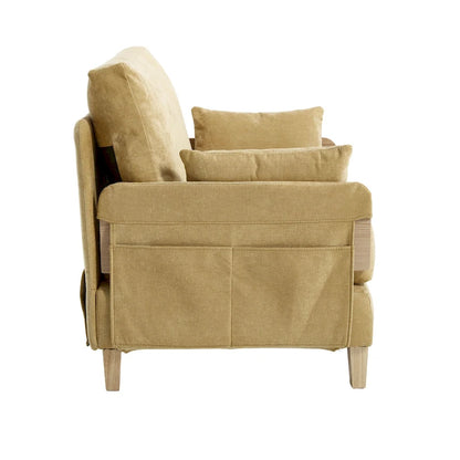 Chenille Upholstered 3-in-1 Convertible Sleeper Foldable Sofa Bed Recliner Chair with 3 Pillows