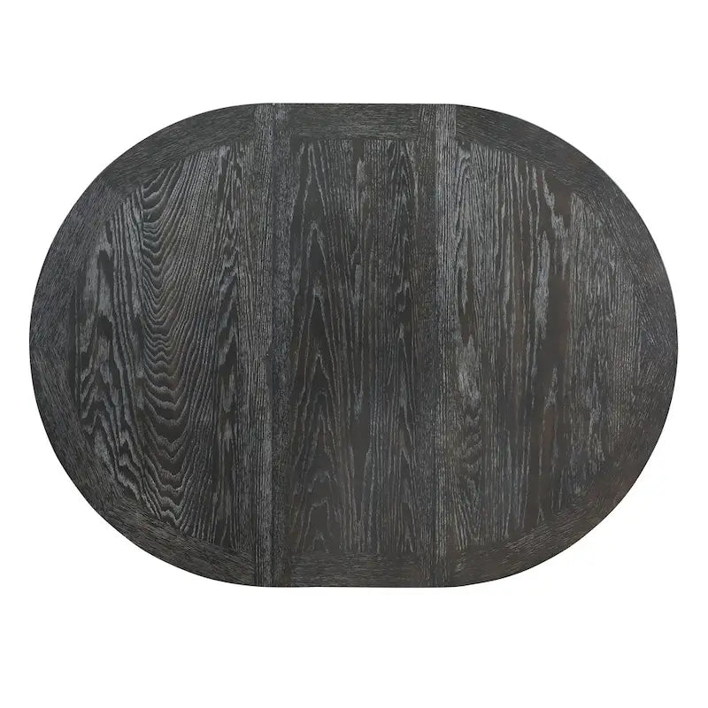 Rustic Farmhouse Dining Table and Chair Sets Extendable Round Table and Chair Sets with Adjustable Table Top for Dining Room