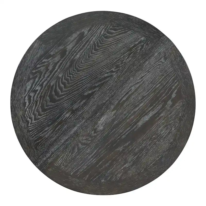 Rustic Farmhouse Dining Table and Chair Sets Extendable Round Table and Chair Sets with Adjustable Table Top for Dining Room