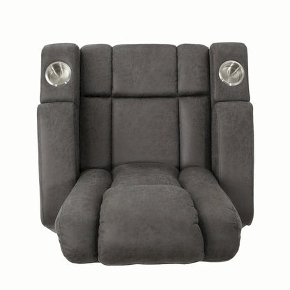 Roomfitters 33  Wide Power Standard Recliner Chair with Arm Storage and USB, Slate
