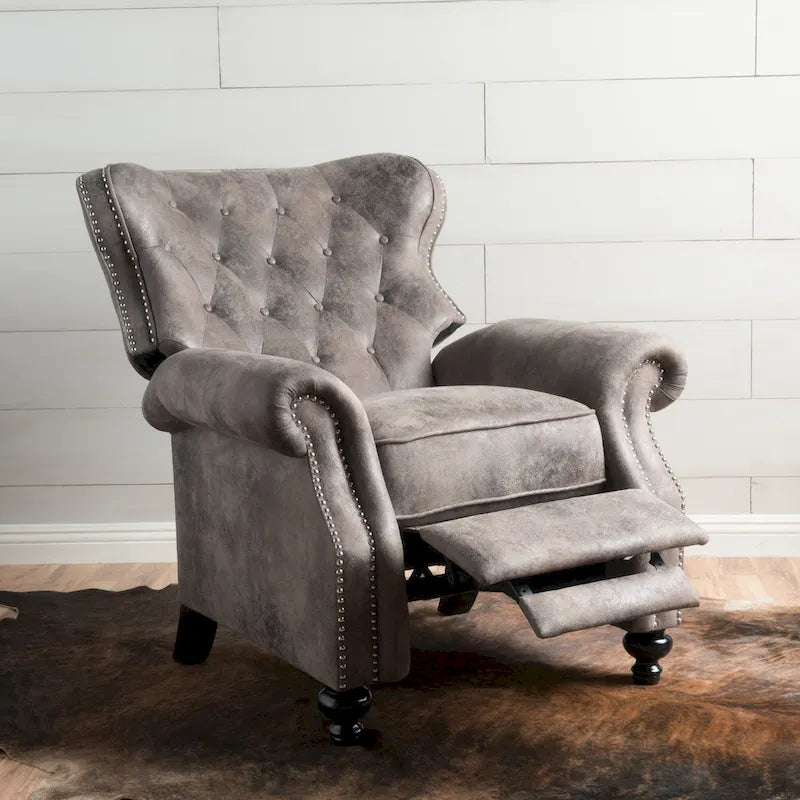 Roomfitters Accented Push Back Recliner Chair with Rolled Arms, Enjoy Cocooning Comfort
