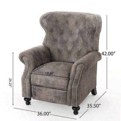Roomfitters Accented Push Back Recliner Chair with Rolled Arms, Enjoy Cocooning Comfort