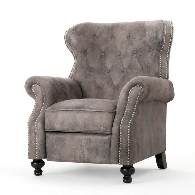 Roomfitters Accented Push Back Recliner Chair with Rolled Arms, Enjoy Cocooning Comfort