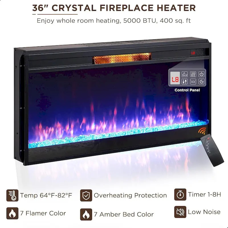 Farmhouse Fireplace TV Stand for 80 Inch TV, Entertainment Center