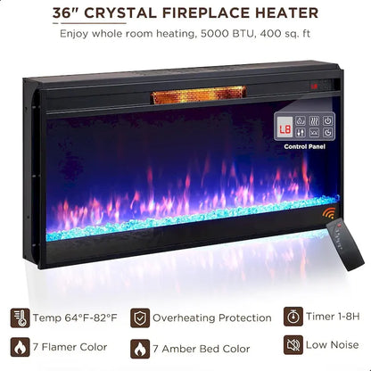 Farmhouse Fireplace TV Stand for 80 Inch TV, Entertainment Center