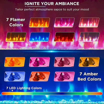 Farmhouse Fireplace TV Stand for 80 Inch TV, Entertainment Center