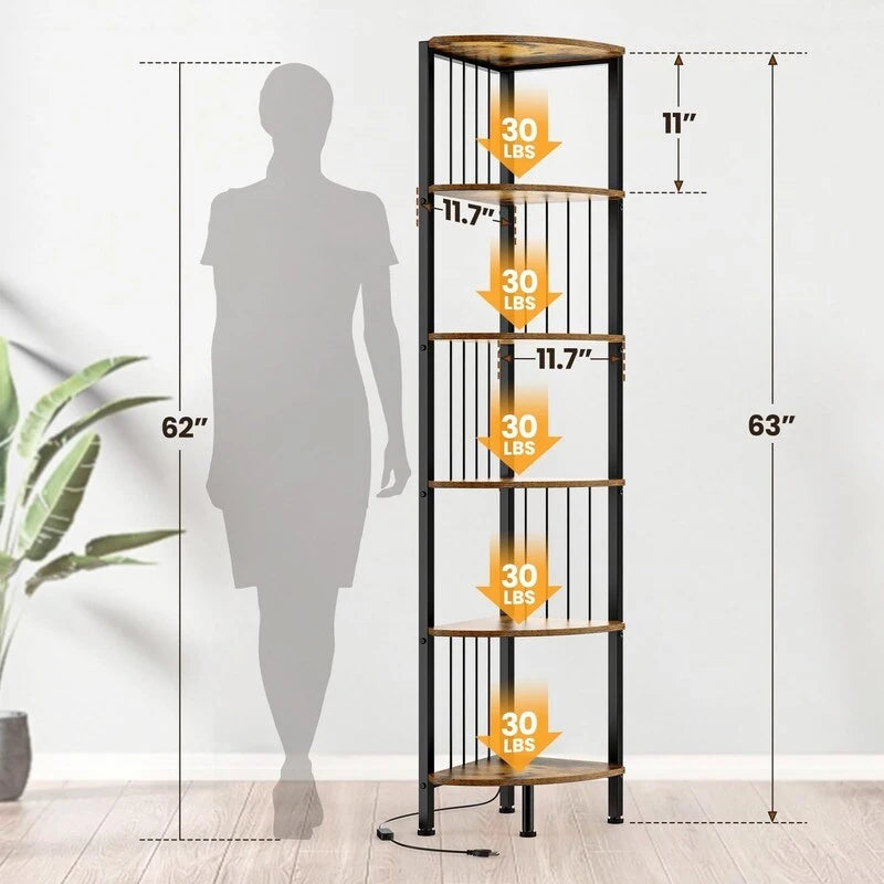 Corner Shelf Stand - 11.7 D x 11.7 W x 63 H
