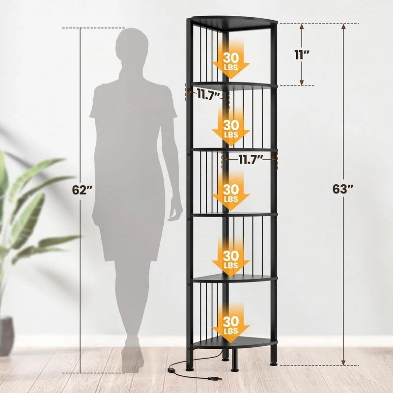 Corner Shelf Stand - 11.7 D x 11.7 W x 63 H