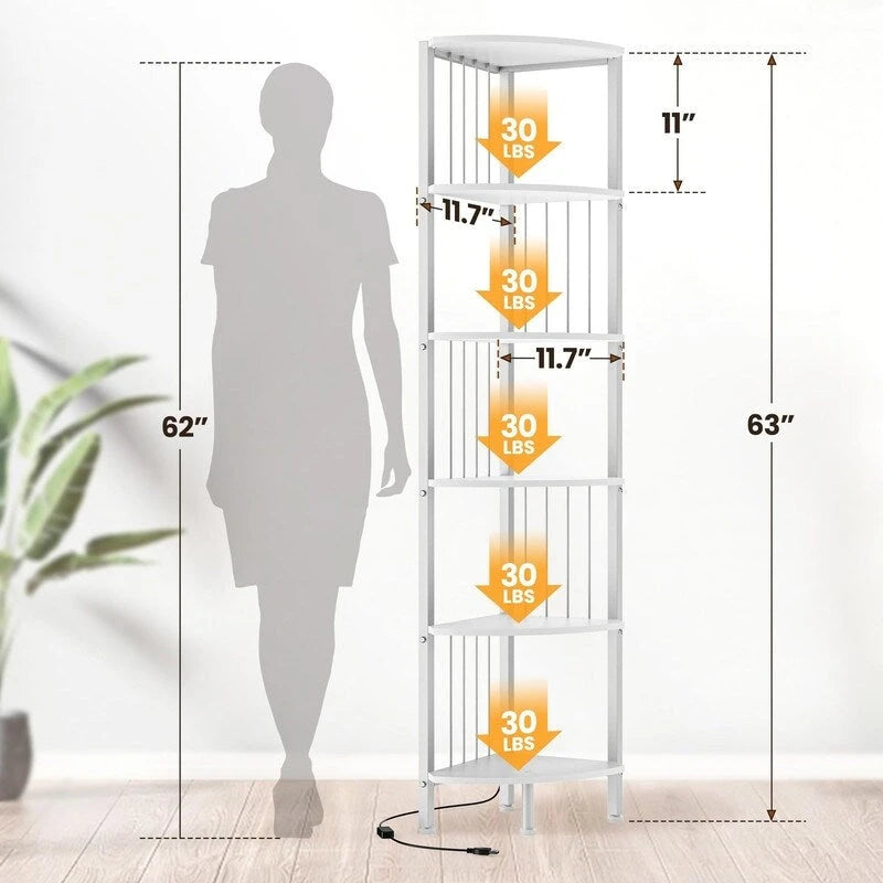 Corner Shelf Stand - 11.7 D x 11.7 W x 63 H