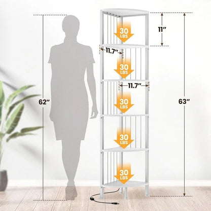 Corner Shelf Stand - 11.7 D x 11.7 W x 63 H