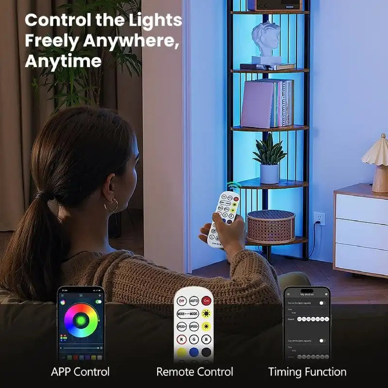 Corner Shelf Stand - 11.7 D x 11.7 W x 63 H