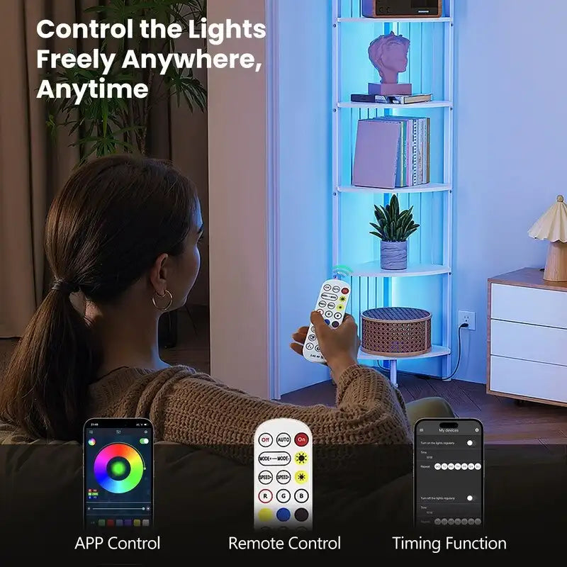 Corner Shelf Stand - 11.7 D x 11.7 W x 63 H