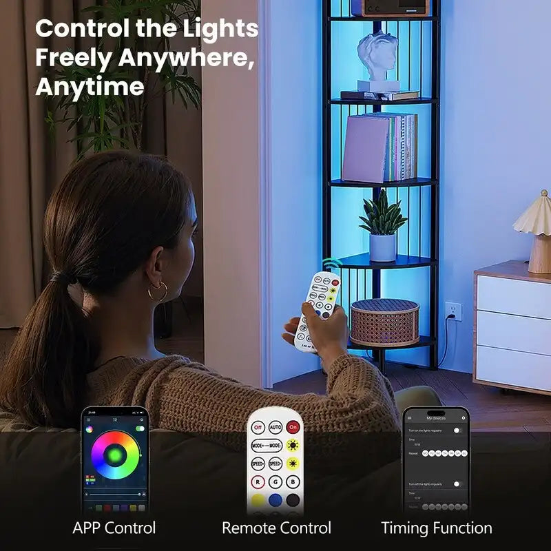 Corner Shelf Stand - 11.7 D x 11.7 W x 63 H