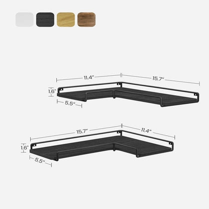 Corner Shelf Wall Mount Set of 2 - 15.7 D x 5.5 W x 1.6 H