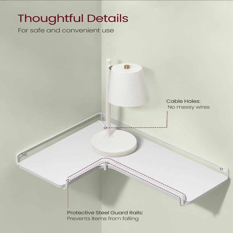 Corner Shelf Wall Mount Set of 2 - 15.7 D x 5.5 W x 1.6 H