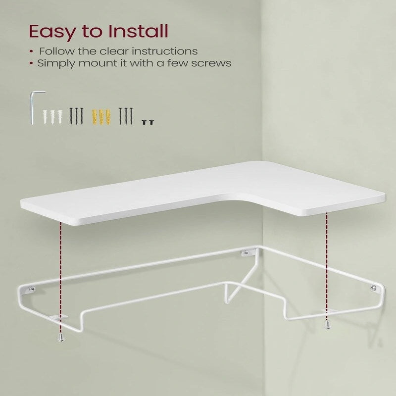 Corner Shelf Wall Mount Set of 2 - 15.7 D x 5.5 W x 1.6 H