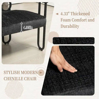 House Hold Modern Loveseat 2 Seater Sofa Chenille Fabric Couch With Arms And Metal Legs For Living Room