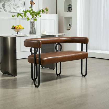 House Hold Modern Loveseat 2 Seater Sofa Chenille Fabric Couch With Arms And Metal Legs For Living Room