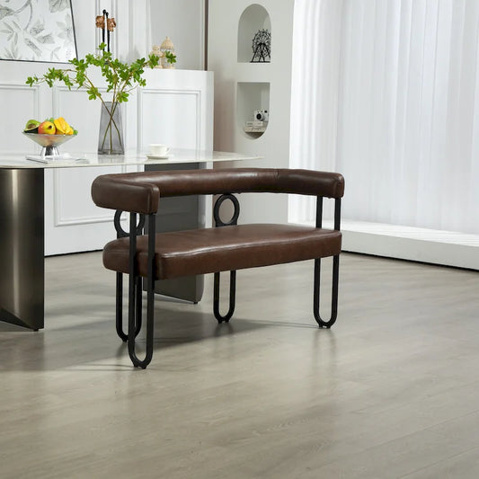 House Hold Modern Loveseat 2 Seater Sofa Chenille Fabric Couch With Arms And Metal Legs For Living Room