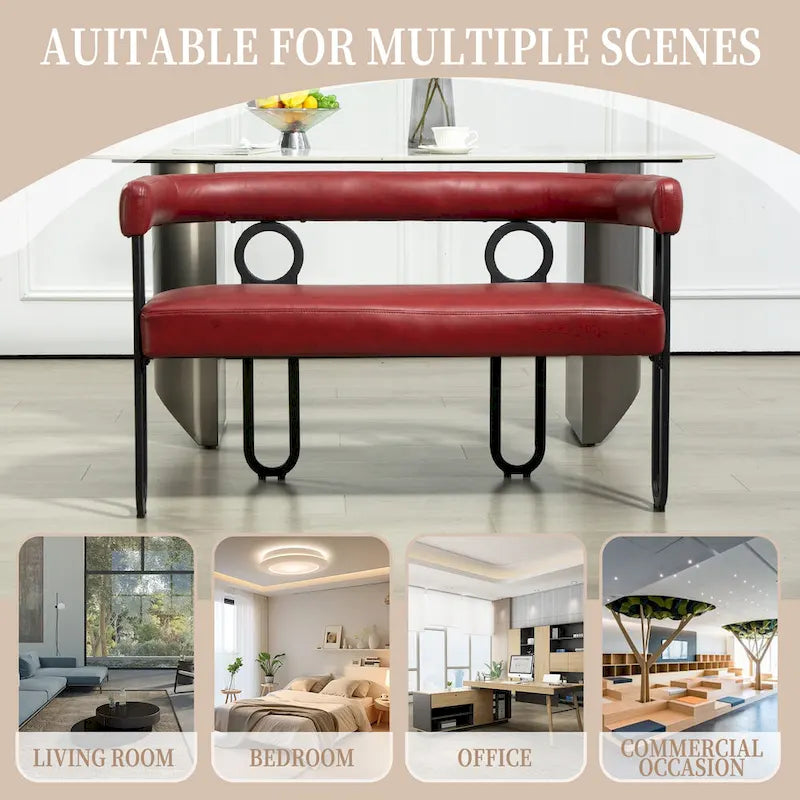 House Hold Modern Loveseat 2 Seater Sofa Chenille Fabric Couch With Arms And Metal Legs For Living Room