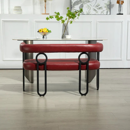 House Hold Modern Loveseat 2 Seater Sofa Chenille Fabric Couch With Arms And Metal Legs For Living Room