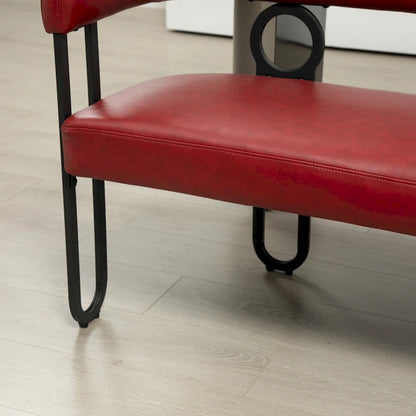 House Hold Modern Loveseat 2 Seater Sofa Chenille Fabric Couch With Arms And Metal Legs For Living Room