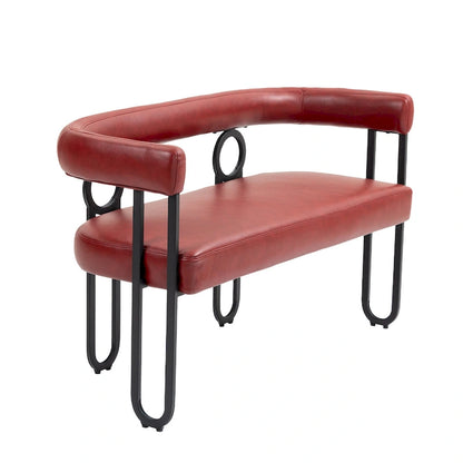 House Hold Modern Loveseat 2 Seater Sofa Chenille Fabric Couch With Arms And Metal Legs For Living Room