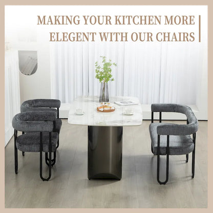 House Hold Modern Loveseat 2 Seater Sofa Chenille Fabric Couch With Arms And Metal Legs For Living Room