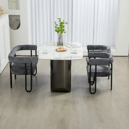 House Hold Modern Loveseat 2 Seater Sofa Chenille Fabric Couch With Arms And Metal Legs For Living Room