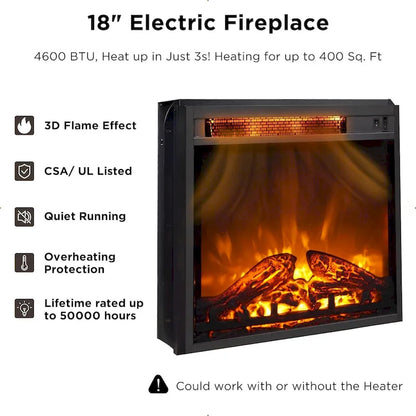 Farmhouse Fireplace TV Stand, Rustic Entertainment Center