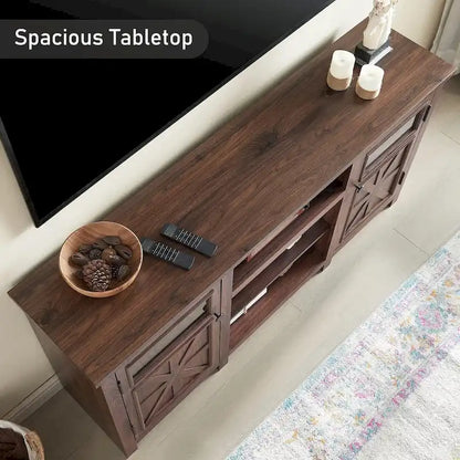 Farmhouse TV Stand for 75 Inch TV, Modern Entertainment Center