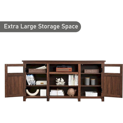 Farmhouse TV Stand for 75 Inch TV, Modern Entertainment Center
