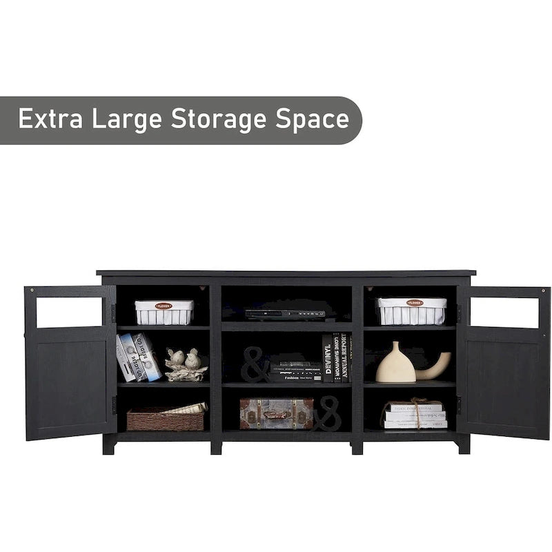 Farmhouse TV Stand for 75 Inch TV, Modern Entertainment Center