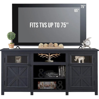 Farmhouse TV Stand for 75 Inch TV, Modern Entertainment Center