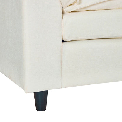80.31  Linen 2-Seat Sofa with Hidden Compartment and Soft Armrests - Sturdy Rubberwood Legs