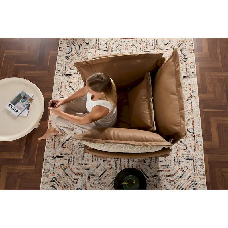 Modern Style Chenille Oversized Armchair Accent Chair Single Sofa Lounge Chair for Living Room, Bedroom