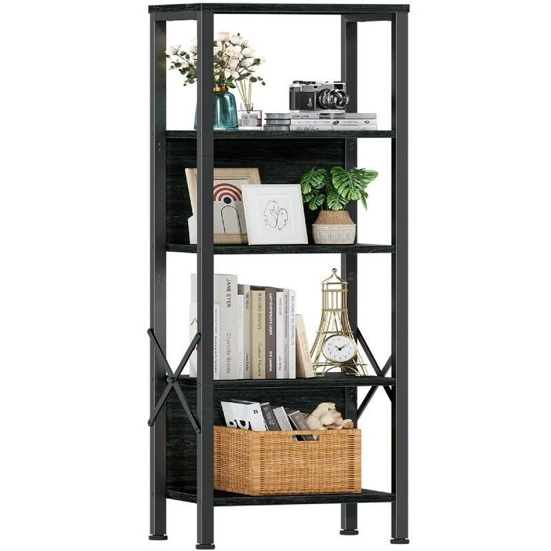 5 Tier Tall Bookshelf - 14.9 D x 10.6 W x 55.1 H
