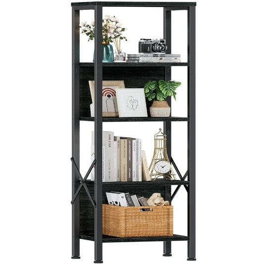 5 Tier Tall Bookshelf - 14.9 D x 10.6 W x 55.1 H