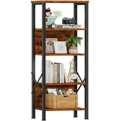 5 Tier Tall Bookshelf - 14.9 D x 10.6 W x 55.1 H