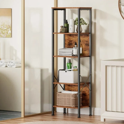 5 Tier Tall Bookshelf - 14.9 D x 10.6 W x 55.1 H