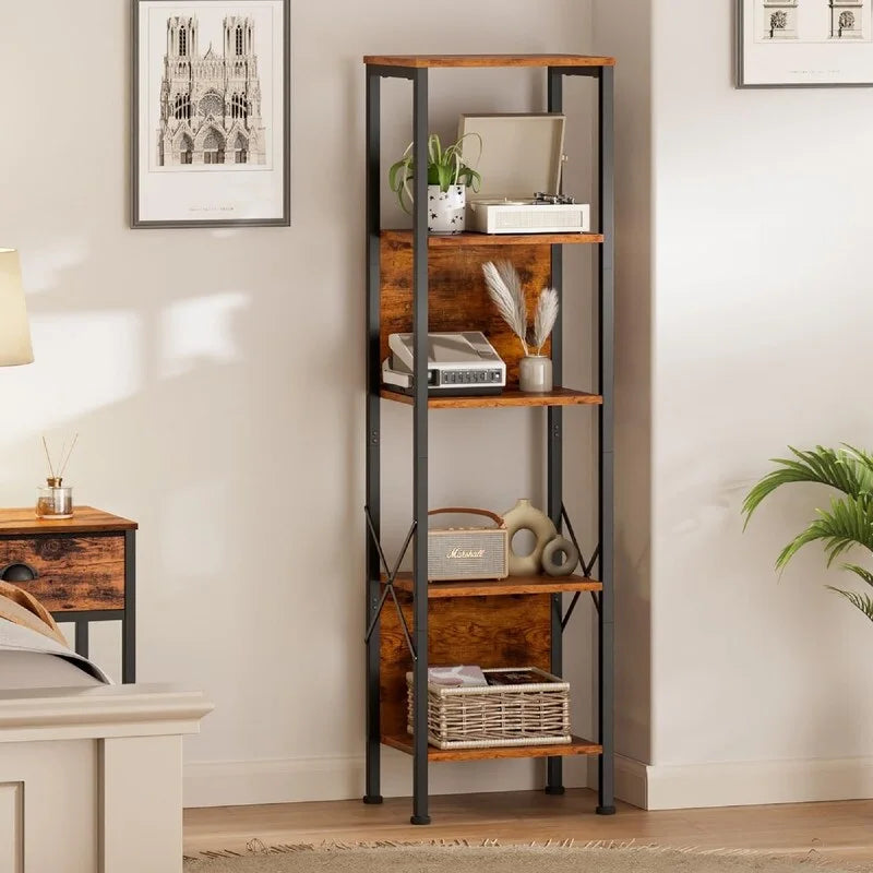 5 Tier Tall Bookshelf - 14.9 D x 10.6 W x 55.1 H