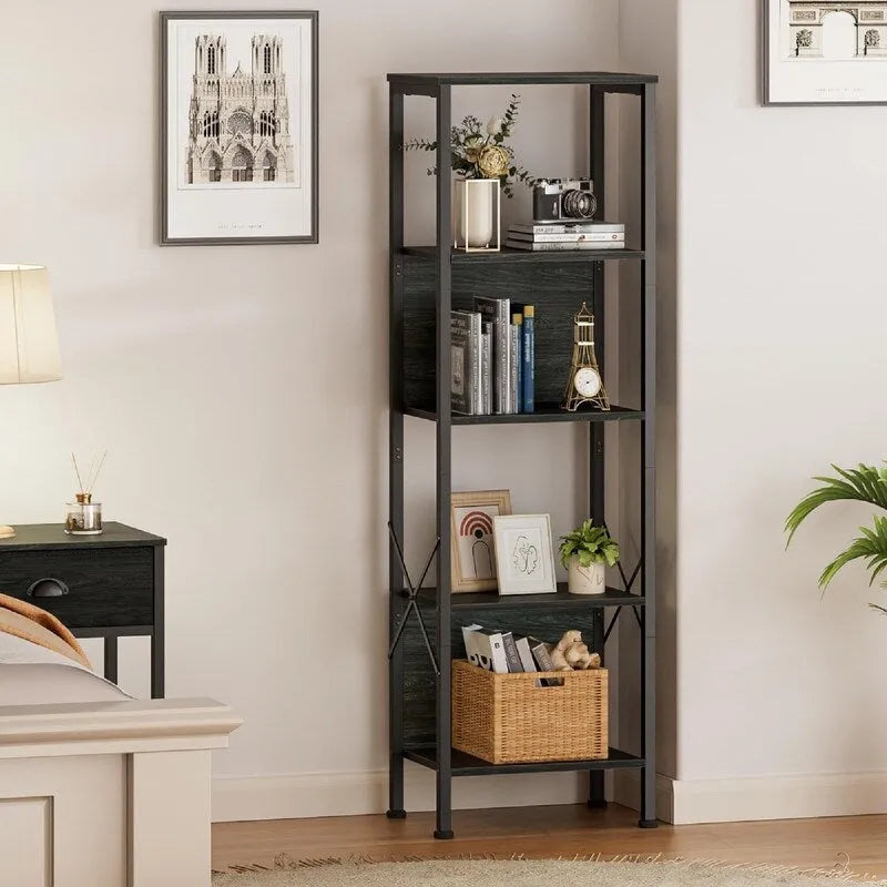5 Tier Tall Bookshelf - 14.9 D x 10.6 W x 55.1 H