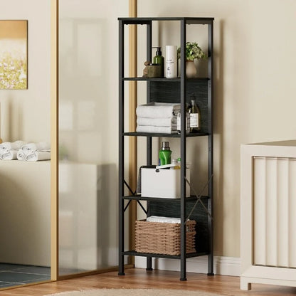 5 Tier Tall Bookshelf - 14.9 D x 10.6 W x 55.1 H