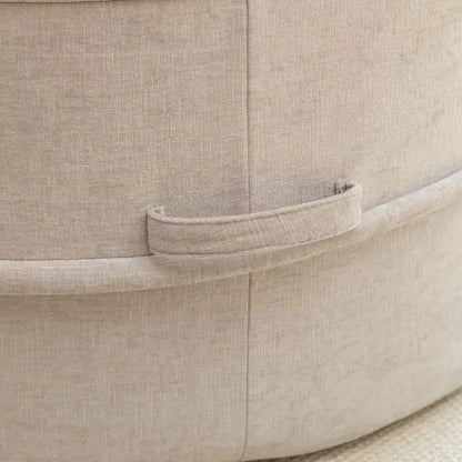 Modern Round Barrel Accent Chair with Ottoman - Velvet Lounge Sofa