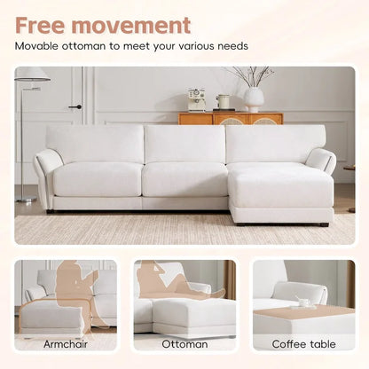 110  Modular Sectional Sofa, L-Shape Sofa with USB and Type-C Charger